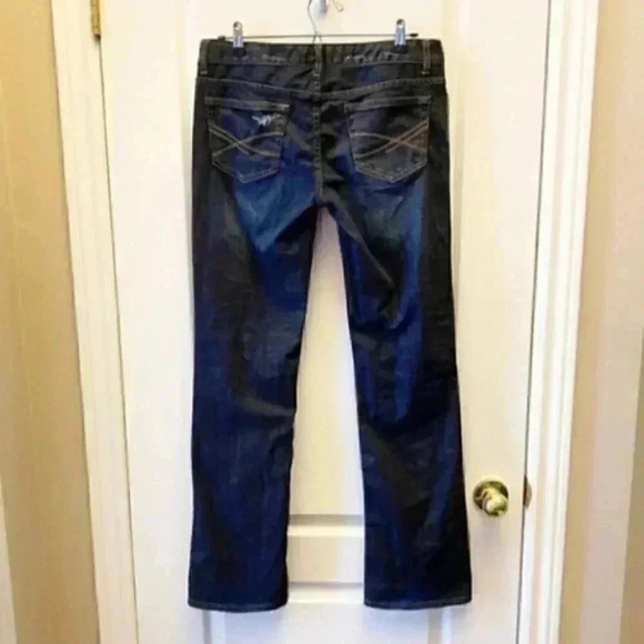 Aeropostale Chelsea Bootcut Jeans  Distressed Dark Blue Denim Size 7/8 30 - Picture 4 of 16
